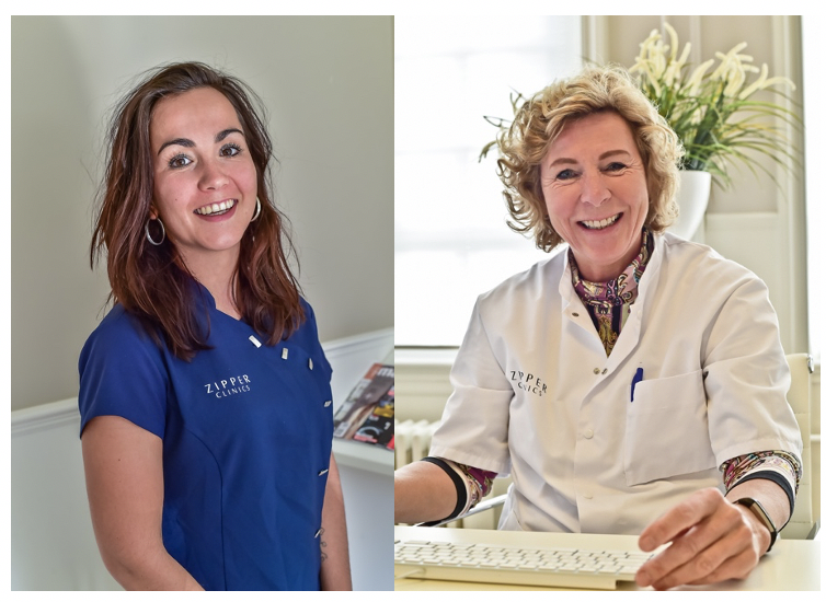 Evelien Maassen v.d Brink en Jenny Ketel voeren de behandelingen met botulinetoxine uit.